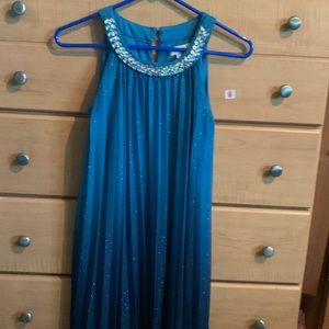 Pretty turquoise blue ombré girls dress. Size 14. Worn once